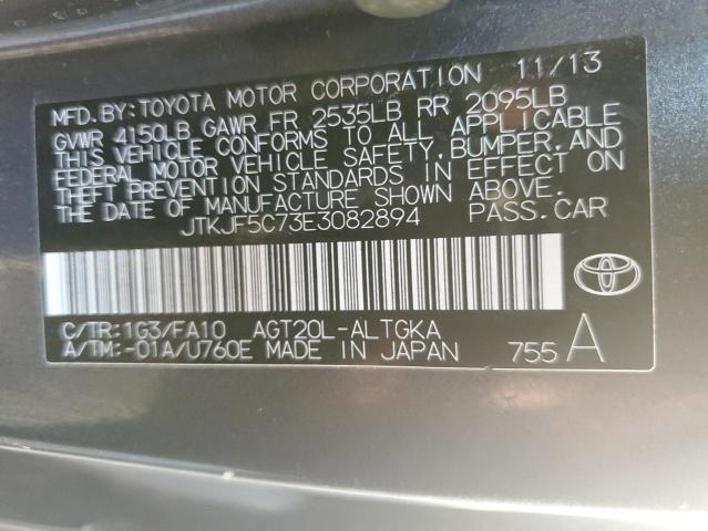 JTKJF5C73E3082894 - 2014 TOYOTA SCION TC გრაფიტი ფოტო 12