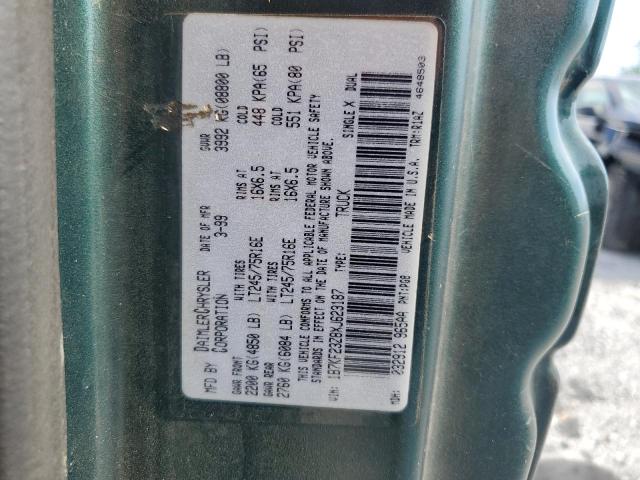 1B7KF23Z8XJ623187 - 1999 DODGE RAM 2500 GREEN photo 12