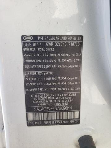 SALAC2V66GA809844 - 2016 LAND ROVER LR4 თეთრი ფოტო 13