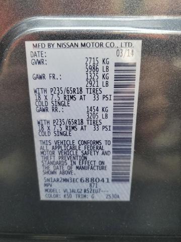 5N1AR2MN3EC688041 - 2014 NISSAN PATHFINDER S Серый фото 13