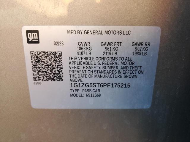 1G1ZG5ST6PF175215 - 2023 CHEVROLET MALIBU RS GRAY photo 12