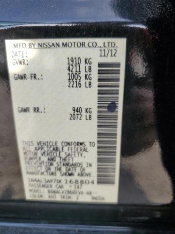 1N4AL3AP7DC168804 - 2013 NISSAN ALTIMA 2.5 黑色 照片 12