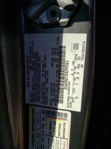 3FA6P0G73ER299263 - 2014 FORD FUSION S GRAY photo 12