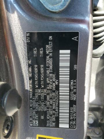 5TDJKRFH4GS252342 - 2016 TOYOTA HIGHLANDER XLE Boz foto 13
