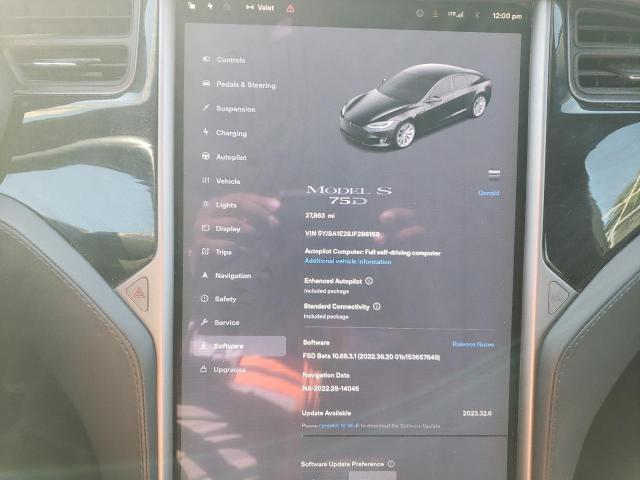 5YJSA1E28JF286169 - 2018 TESLA MODEL S Սև լուսանկար 9