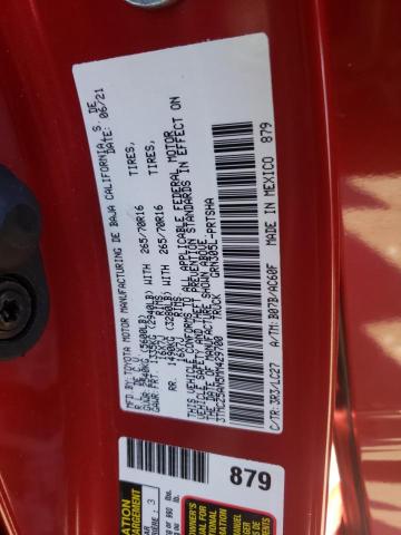 3TMCZ5AN5MM429700 - 2021 TOYOTA TACOMA DOUBLE CAB 红色 照片 12