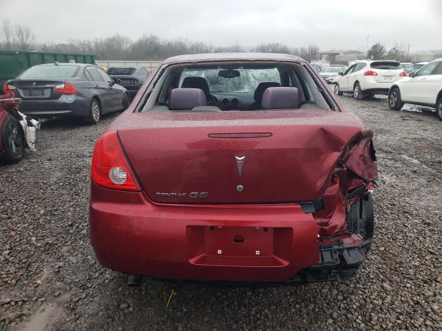 1G2ZF57B084174668 - 2008 PONTIAC G6 VALUE LEADER RED photo 6