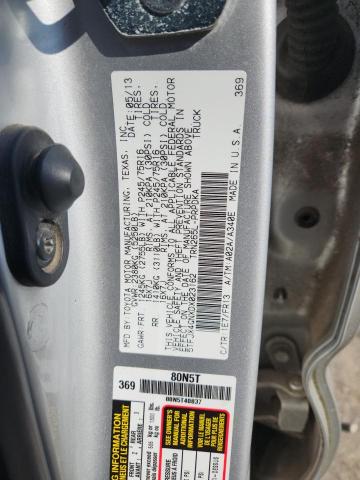 5TFJX4GNXDX023162 - 2013 TOYOTA TACOMA DOUBLE CAB SILVER photo 13