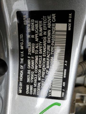 SHHFK7H58JU216984 - 2018 HONDA CIVIC EX Күміс фото 12