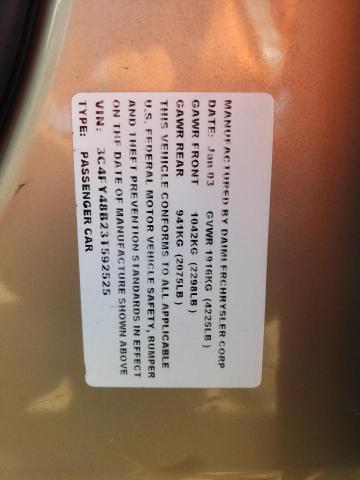 3C4FY48B23T592525 - 2003 CHRYSLER PT CRUISER CLASSIC 棕色 照片 13