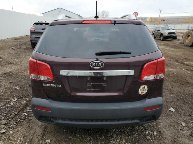 5XYKTDA23BG075764 - 2011 KIA SORENTO BASE MAROON photo 6