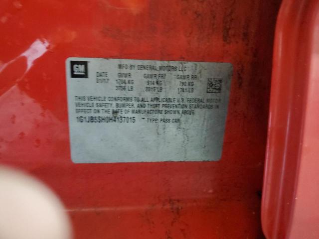 1G1JB5SH0H4137015 - 2017 CHEVROLET SONIC LS RED photo 12
