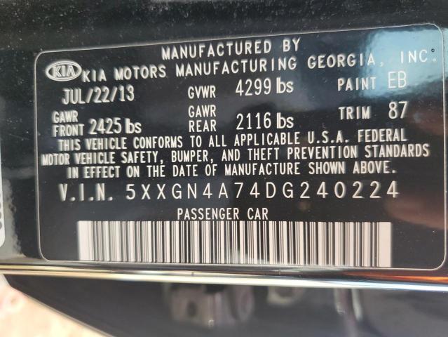 5XXGN4A74DG240224 - 2013 KIA OPTIMA EX BLACK photo 12