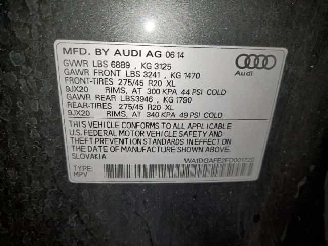 WA1DGAFE2FD001720 - 2015 AUDI Q7 PRESTIGE Gris photo 13