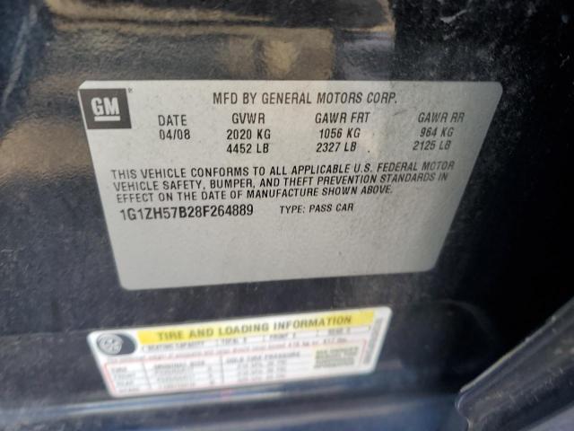 1G1ZH57B28F264889 - 2008 CHEVROLET MALIBU 1LT BLACK photo 12