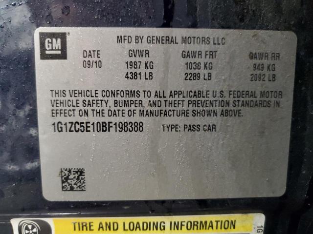 1G1ZC5E10BF198388 - 2011 CHEVROLET MALIBU 1LT ლურჯი ფოტო 12