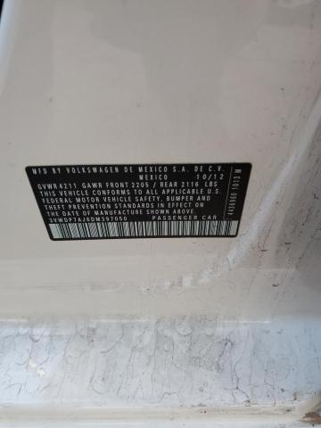 3VWDP7AJ6DM397050 - 2013 VOLKSWAGEN JETTA SE WHITE photo 12