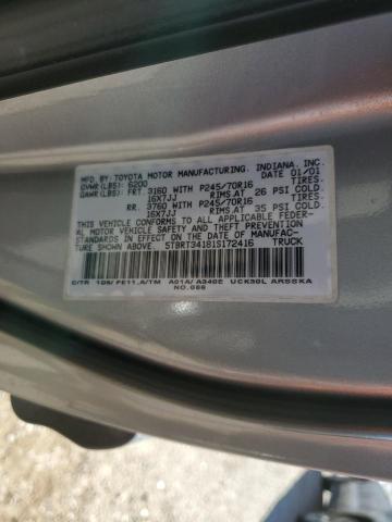 5TBRT34181S172416 - 2001 TOYOTA TUNDRA ACCESS CAB SILVER photo 12