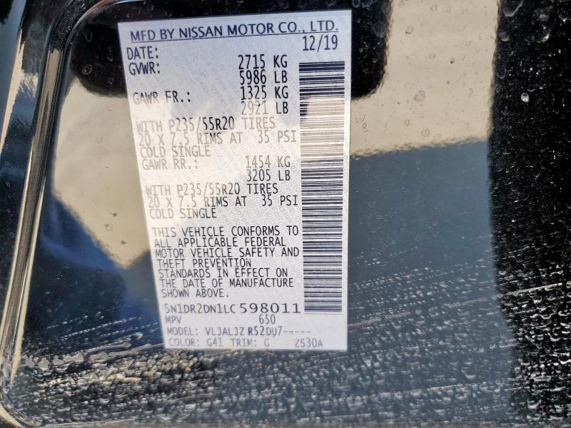 5N1DR2DN1LC598011 - 2020 NISSAN PATHFINDER PLATINUM Qara foto 13