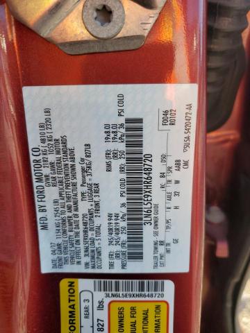 3LN6L5E9XHR648720 - 2017 LINCOLN MKZ RESERVE Marron photo 12