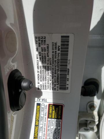 5J6RM4H71DL022933 - 2013 HONDA CR-V EXL WHITE photo 13