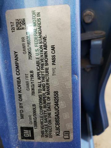 KL8CB6SA0JC442558 - 2018 CHEVROLET SPARK LS 蓝色 照片 12