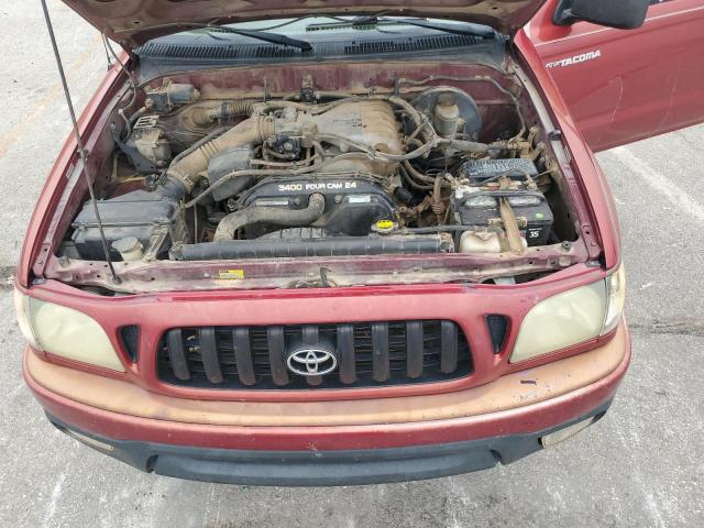 5TEGN92N64Z336271 - 2004 TOYOTA TACOMA DOUBLE CAB PRERUNNER BURGUNDY photo 11