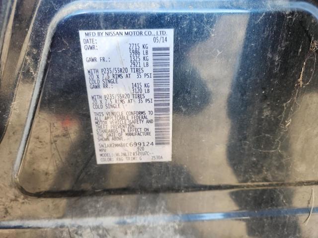 5N1AR2MM8EC699124 - 2014 NISSAN PATHFINDER S 蓝色 照片 12