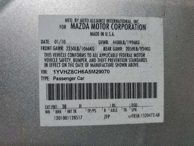 1YVHZ8CH6A5M29070 - 2010 MAZDA 6 I Argent photo 12