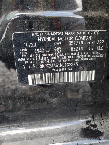 3KPC24A61ME132375 - 2021 HYUNDAI ACCENT SE BLACK photo 12