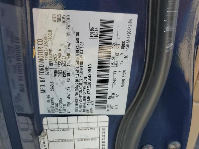 1FMEU73E28UB29013 - 2008 FORD EXPLORER XLT Niebieski zdjęcie 13