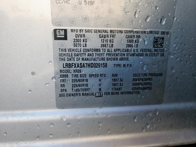 LRBFXASA7HD029158 - 2017 BUICK ENVISION PREFERRED 银色 照片 13