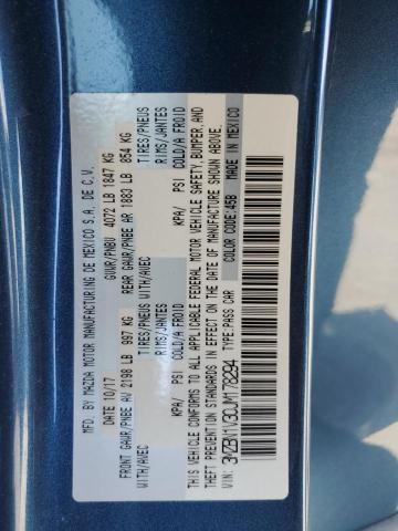 3MZBN1V30JM178294 - 2018 MAZDA 3 TOURING ლურჯი ფოტო 12