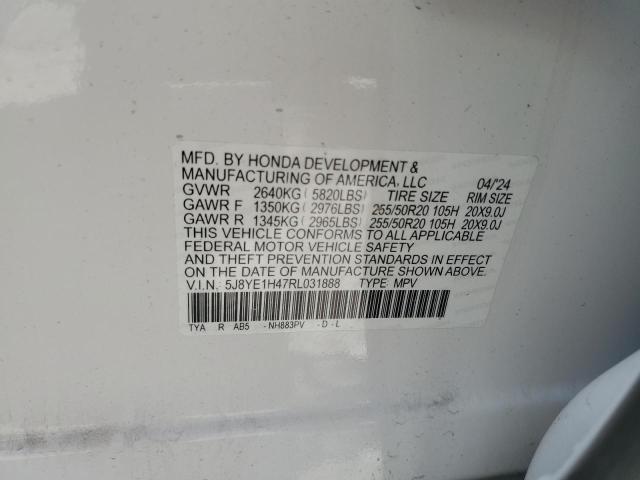 5J8YE1H47RL031888 - 2024 ACURA MDX TECHNOLOGY WHITE photo 13