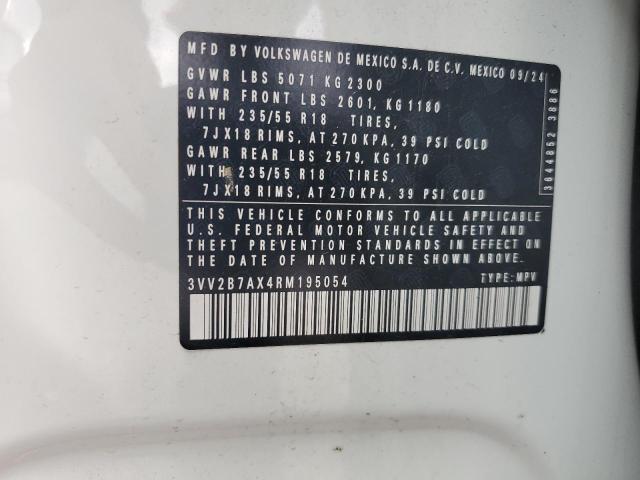 3VV2B7AX4RM195054 - 2024 VOLKSWAGEN TIGUAN SE Weiß Foto 12