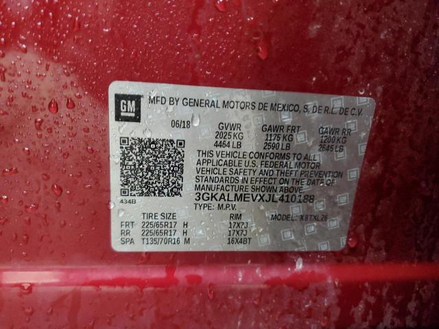 3GKALMEVXJL410188 - 2018 GMC TERRAIN SLE 勃艮第红 照片 13