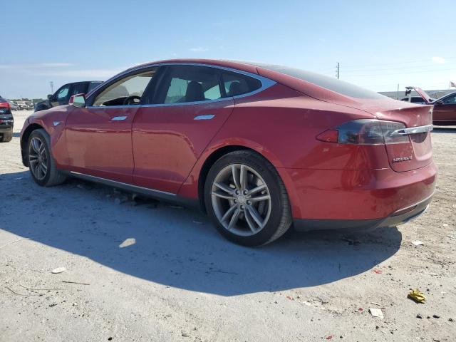 5YJSA1H17EFP57625 - 2014 TESLA MODEL S MAROON photo 2
