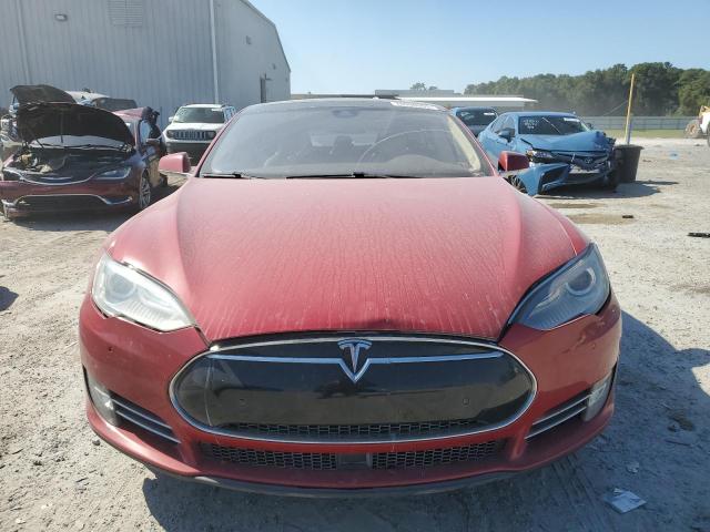 5YJSA1H17EFP57625 - 2014 TESLA MODEL S MAROON photo 5