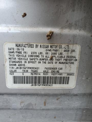 JN1BV7AP7FM353421 - 2015 INFINITI Q50 BASE SILVER photo 12