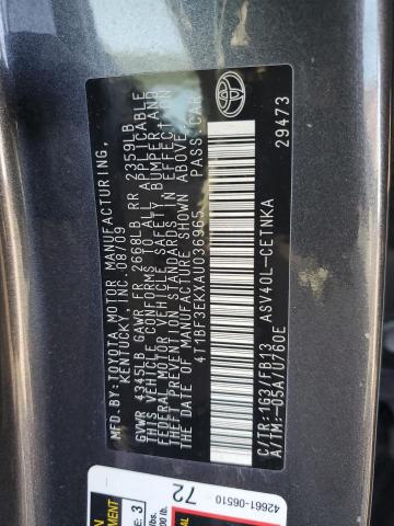 4T1BF3EKXAU036965 - 2010 TOYOTA CAMRY BASE GRAY photo 12