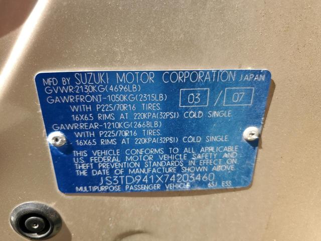 JS3TD941X74203460 - 2007 SUZUKI GRAND VITA თაფლისფერი ფოტო 13
