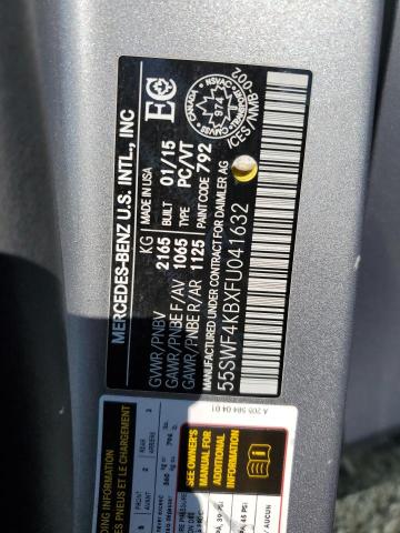 55SWF4KBXFU041632 - 2015 MERCEDES-BENZ C 300 4MATIC SILVER photo 13