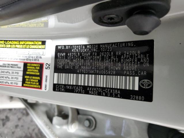 4T1G31AK7RU065828 - 2024 TOYOTA CAMRY SE NIGHT SHADE WHITE photo 12