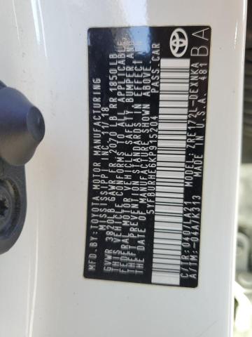 5YFBURHE6KP915204 - 2019 TOYOTA COROLLA L 白色 照片 12