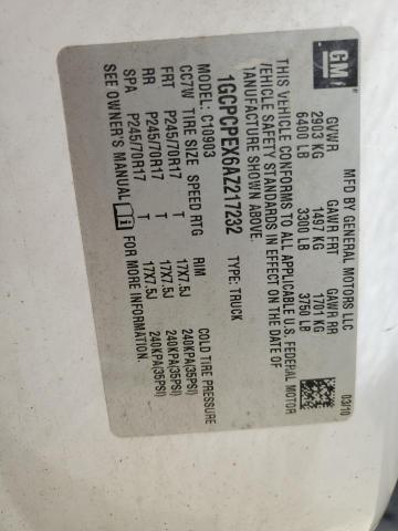 1GCPCPEX6AZ217232 - 2010 CHEVROLET SILVERADO C1500 白色 照片 12