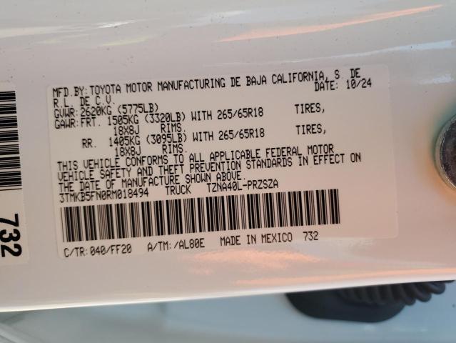 3TMKB5FN0RM018494 - 2024 TOYOTA TACOMA DOUBLE CAB Білий фото 12