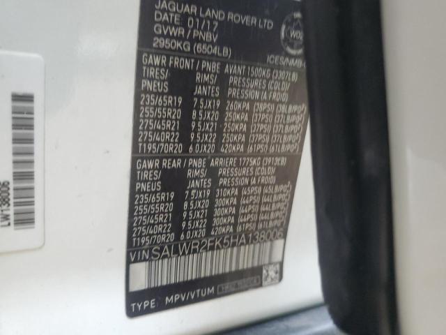 SALWR2FK5HA138006 - 2017 LAND ROVER RANGE ROVE HSE WHITE photo 14