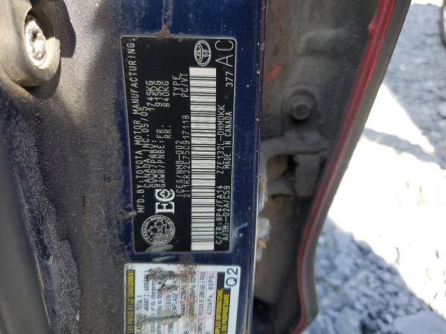 2T1KR32E75C917118 - 2005 TOYOTA COROLLA MA XR BLACK photo 13