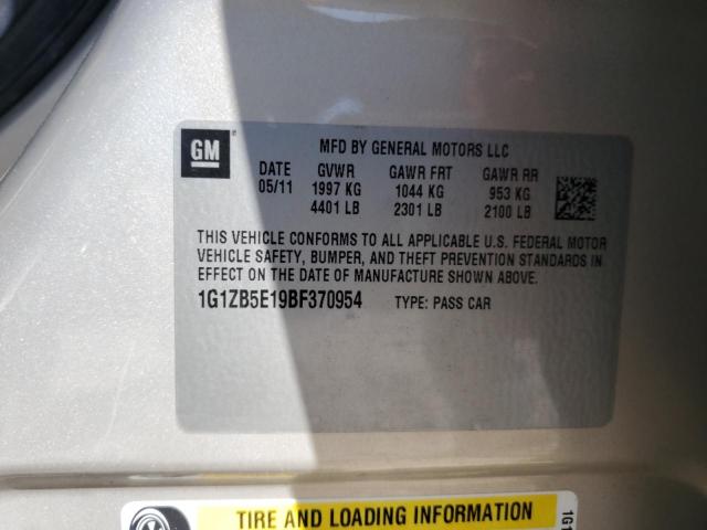 1G1ZB5E19BF370954 - 2011 CHEVROLET MALIBU LS Gümüş fotoğraf 12