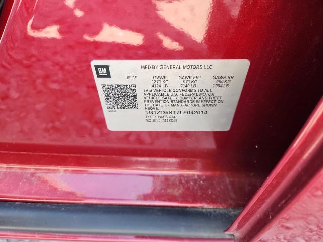 1G1ZD5ST7LF042014 - 2020 CHEVROLET MALIBU LT RED photo 12